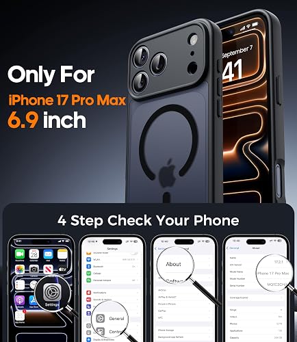 FLLAO Magnetica Cover per iPhone 17 Pro Max, Nero - 2