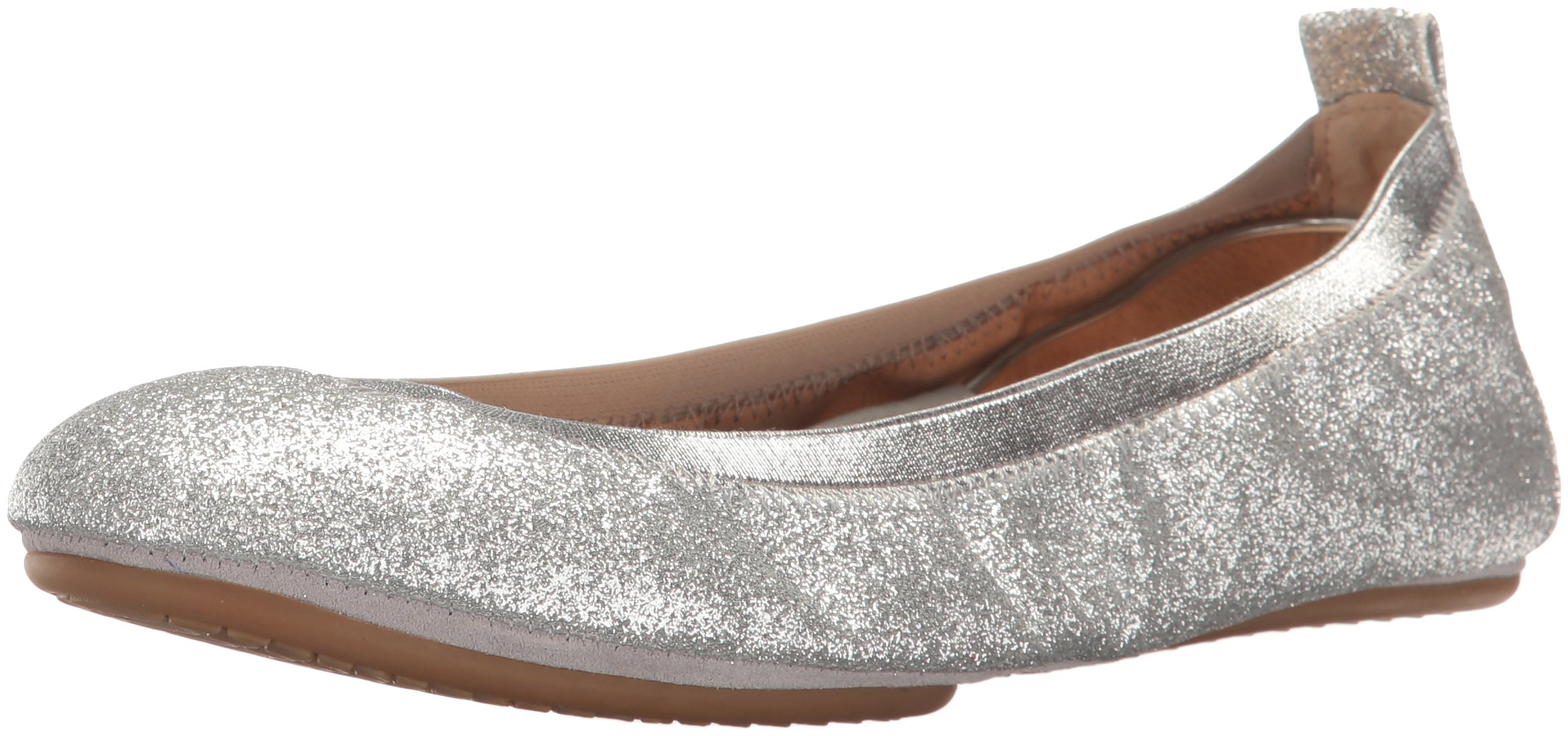 Women's Samara Sandpaper Glitter Ballet Flat (Silver Sandpaper Glitter, 5)