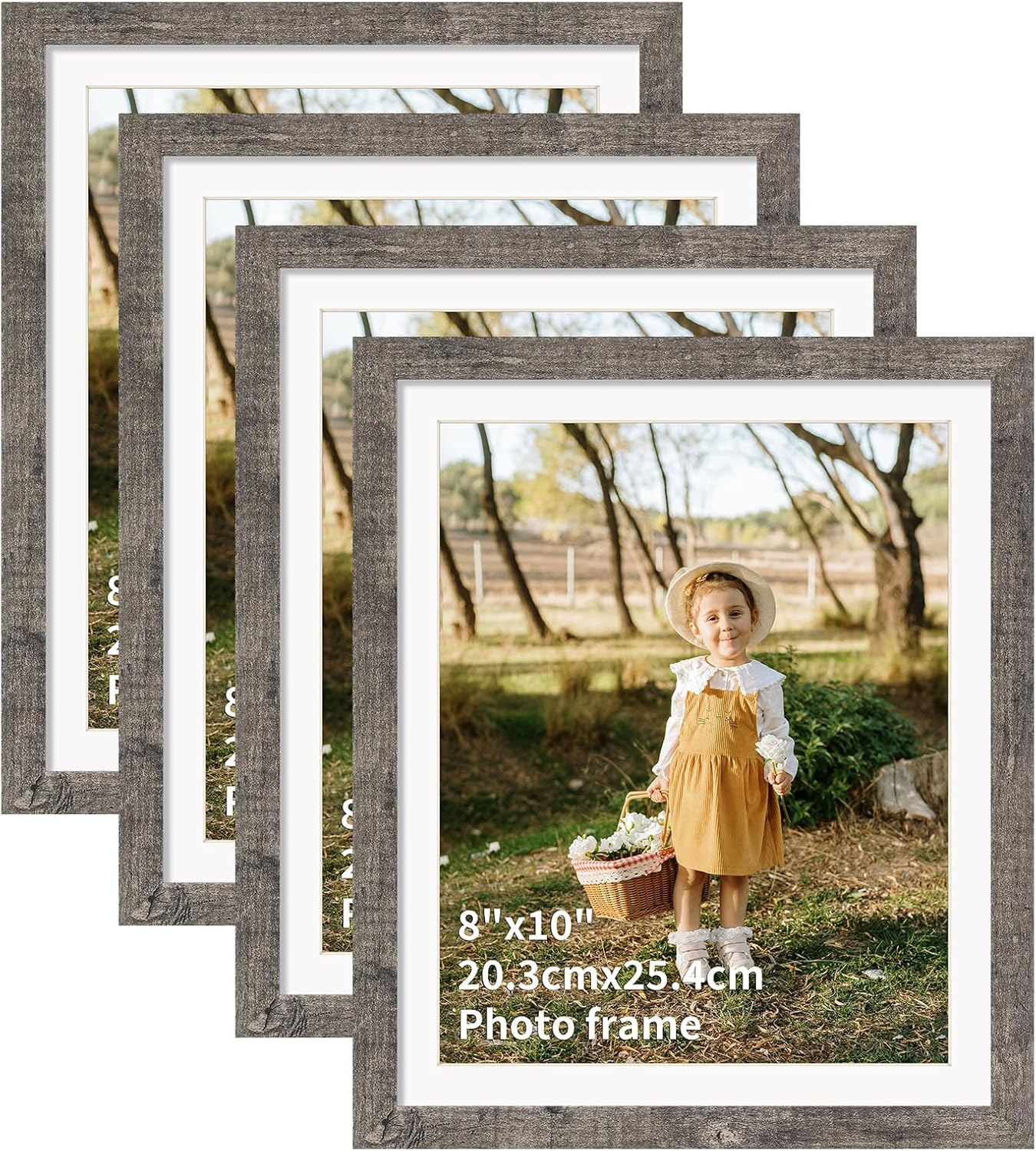 Edenseelake Exhibit Picture Frame Gallery Set, Wall Hanging Collage Frame for Various Sizes 4x4, 4x6, 5x7, 8x10 Inch Photos, Black