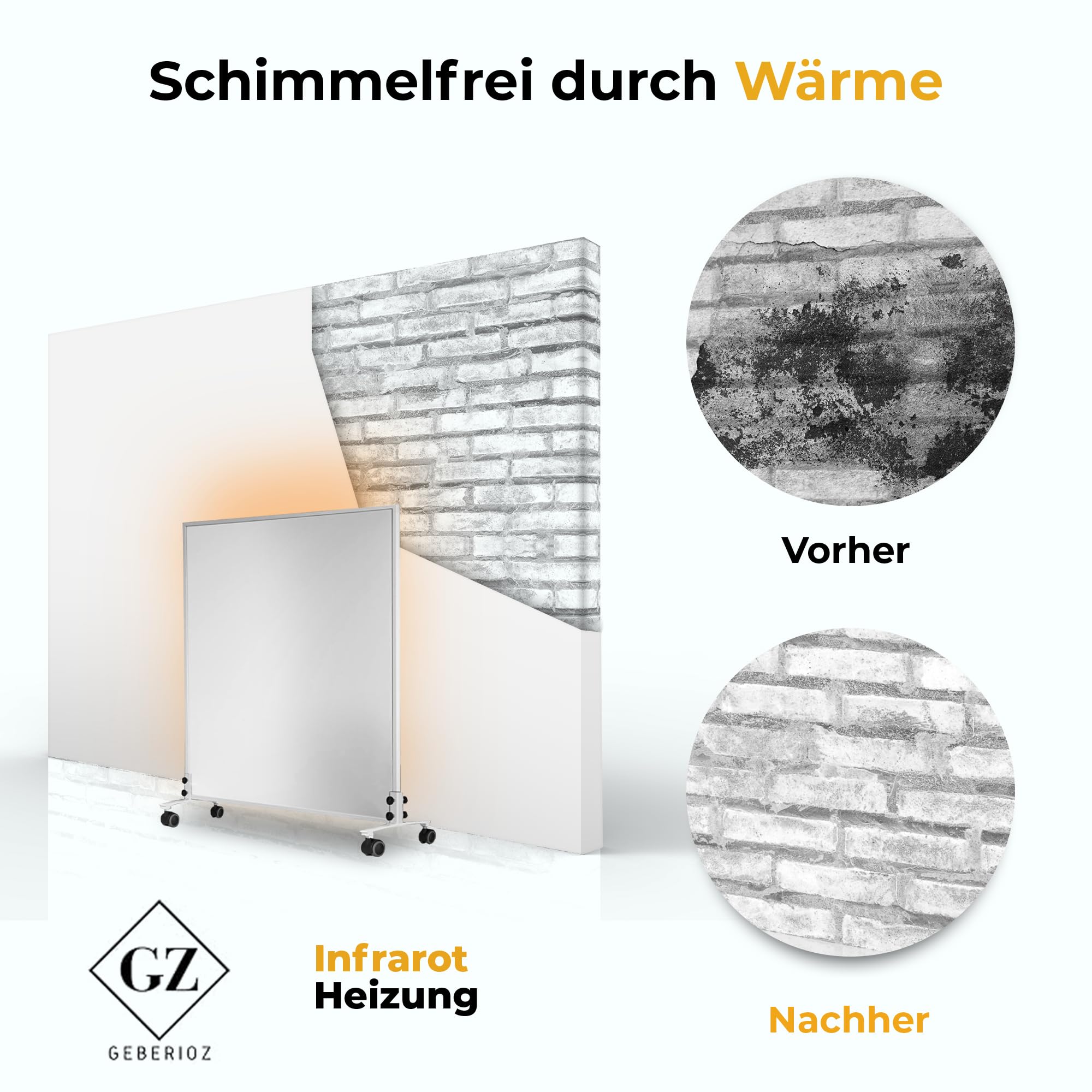 Schimmelentferner Wand | Alternative zum Schimmelspray ohne Chemie | Anti Schimmel set gegen feuchte wände | Profi Infrarot Schimmel entferner (XL)