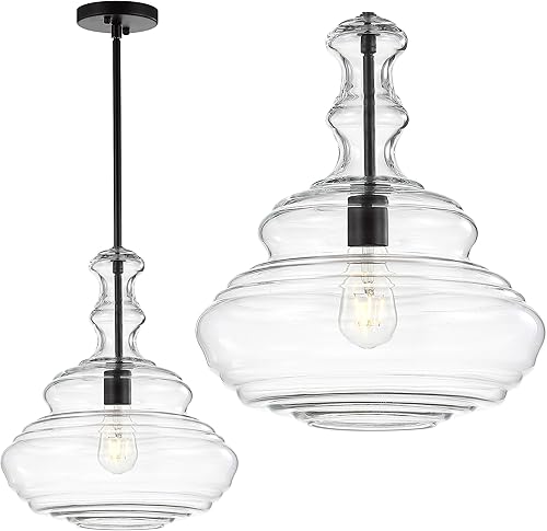 Miniatura 9 de JONATHAN Y JYL6402A Bettina - Colgante de cristal y metal de 13,37 pulgadas, tradicional para cocina, sala de estar, cromado