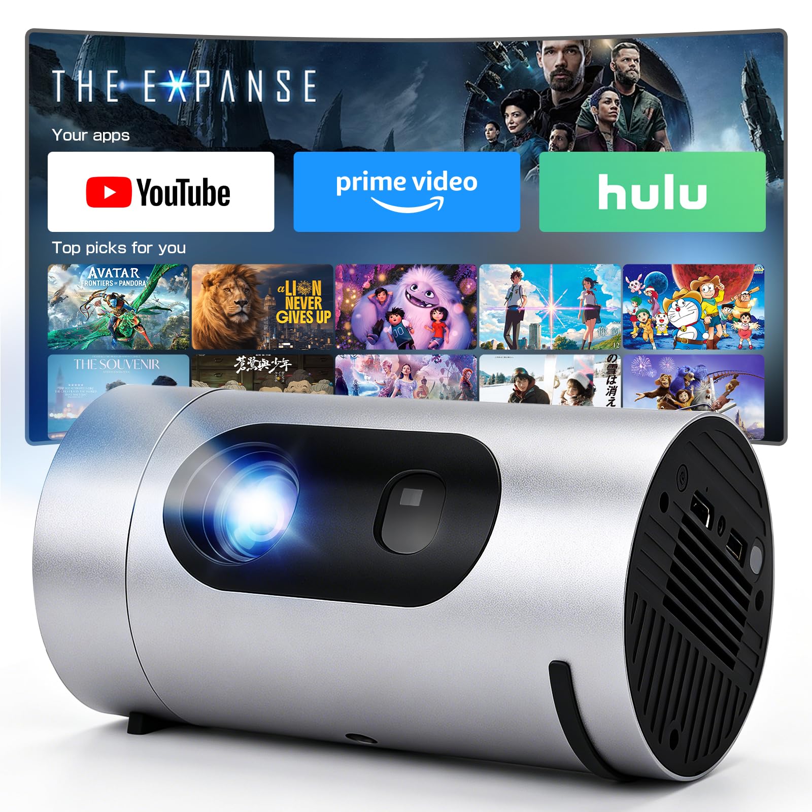 (*)様 【中古・美品】JUUE プロジェクター 家庭用 Amazon.co.jp: JUUE プロジェクター 家庭用 円筒型 【Android TV 14