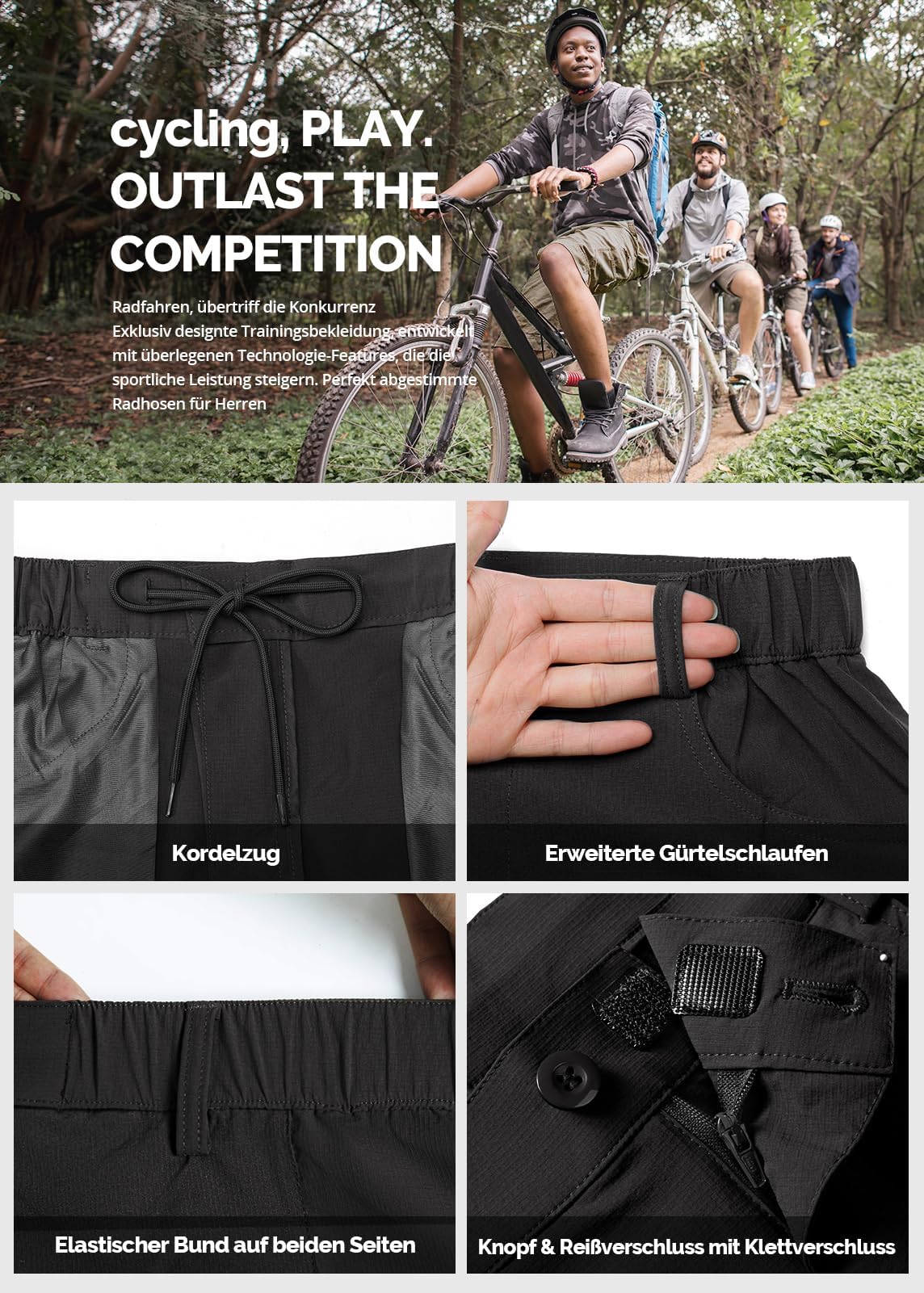 Cycorld, Homme, Noir, 2020 Neueste Mtb Shorts-09 SHORTS, XL, Tout terrain