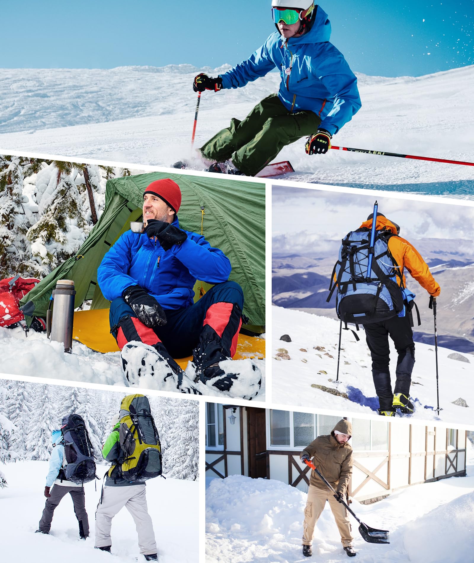 Pantalones Trekking Hombre Impermeables Pantalones Termico Alimentato Montaña Pantalon Moto Hombre Invierno Pantalon Ski con Tasca (Versión Relajada)