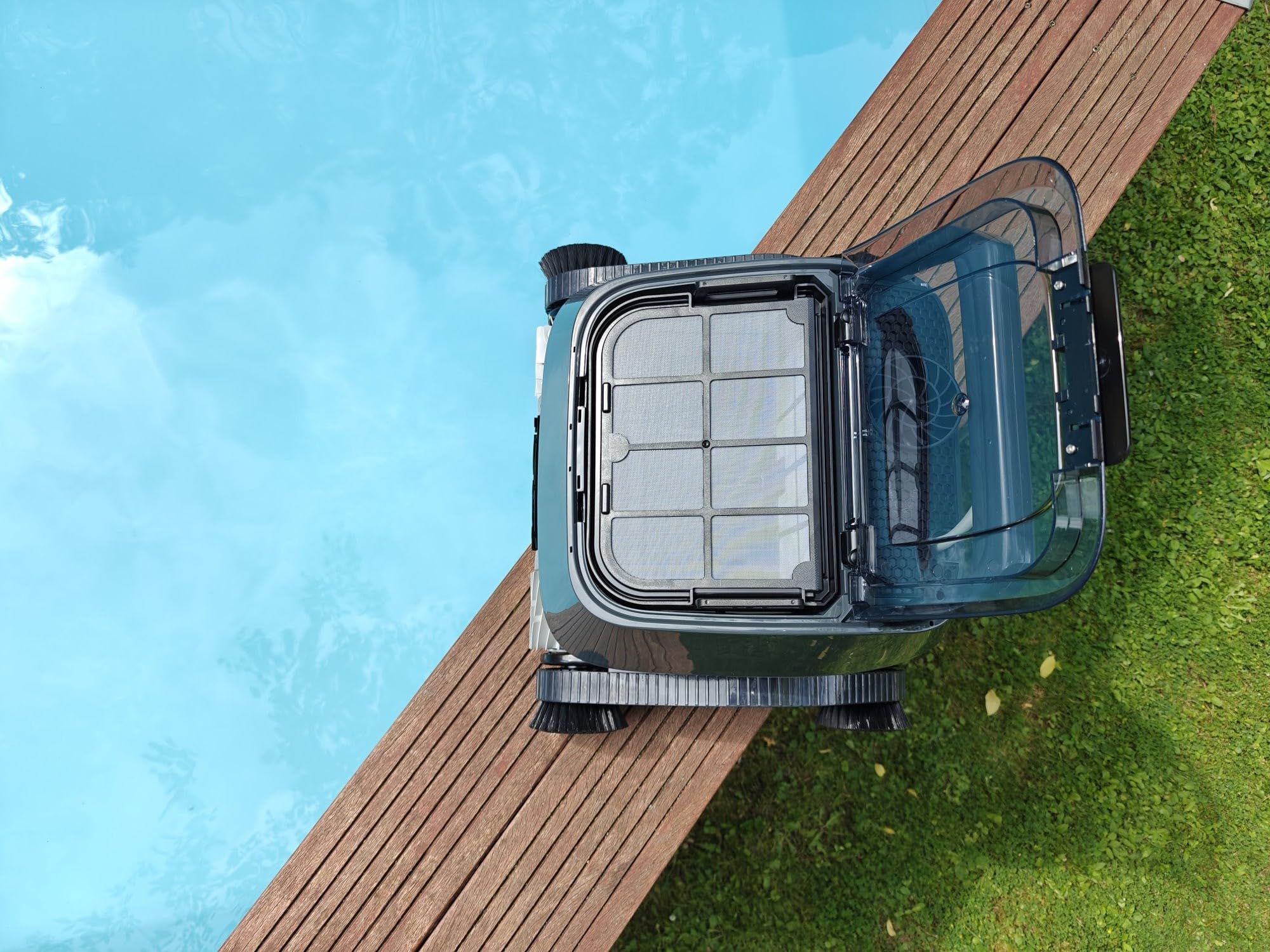 8STREME - Robot Piscine Électrique Fond et Parois 7320-HT avec Brosses Mixtes PVC + Mousse| Cycles de Nettoyage 1H ou 3H| Visualisation du Contenu du Panier | pour Piscines jusqu'à 11x5.50m