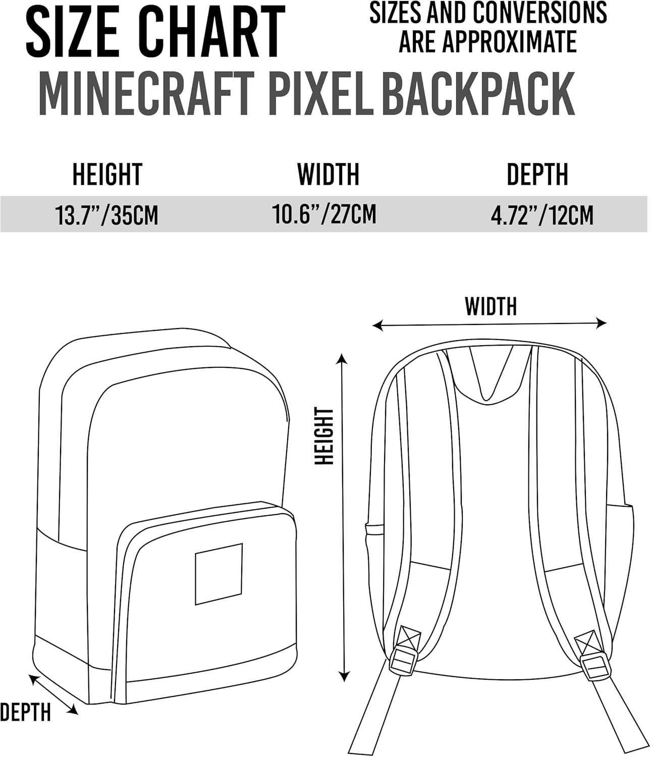 Minecraft Backpack For Kids Boys Girls Pixel Creeper Breakthrough