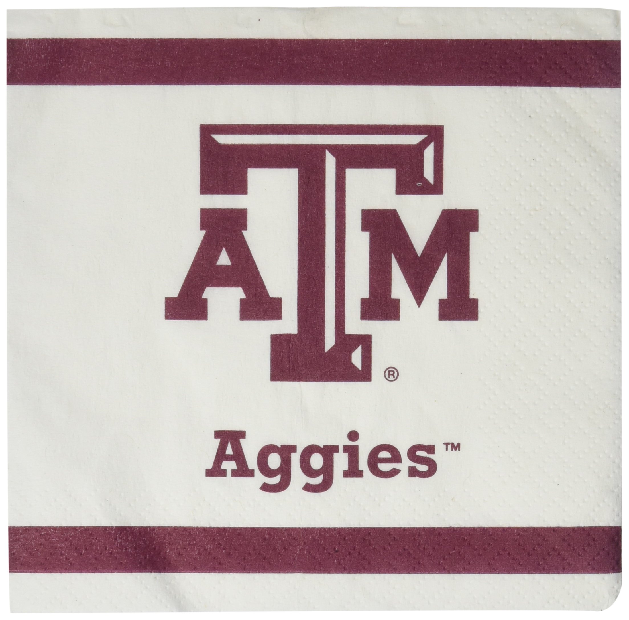 Mayflower DistributingCompany 24 Count Texas A and M Beverage Napkin, Multicolor