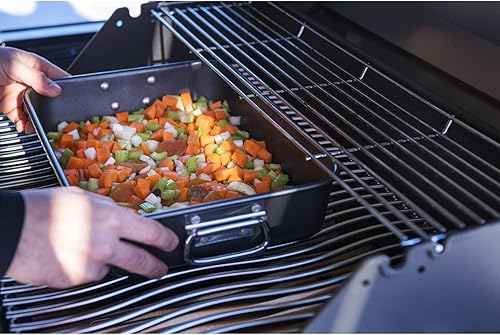 Miniatura 6 de Napoleon Accesorio para parrilla de barbacoa, bandeja para asar parrilla, esmaltada de porcelana, bandeja para asar, se adapta a parrillas de gas