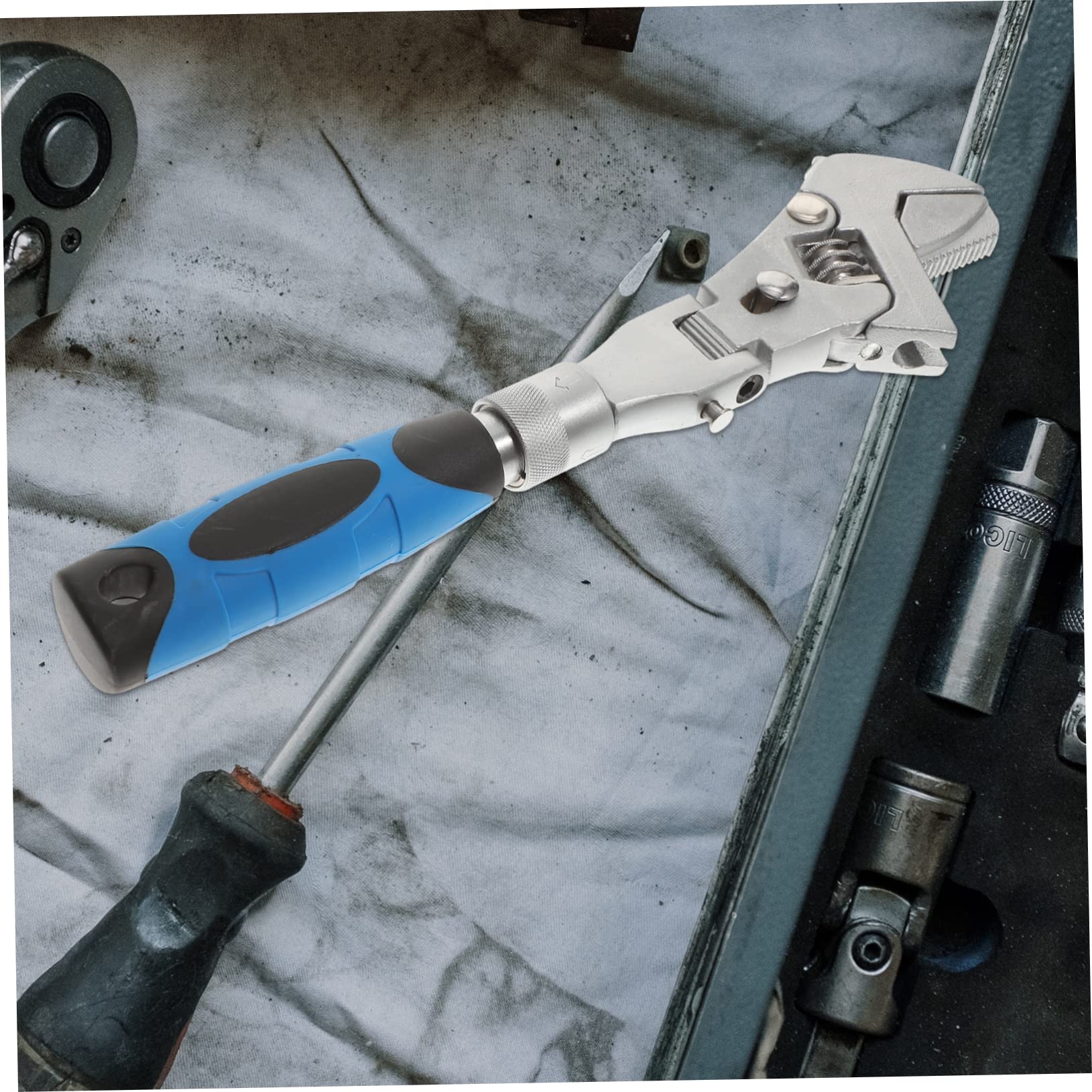 Operitacx Cricchetto Multifunzione con Manico Telescopico e Design a Cantilever per Riparazioni Domestiche e Manutenzione Auto