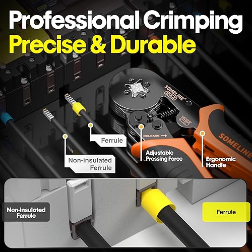 Miniatura 3 de Kit de herramientas de crimpado de virola, terminales de cable aislados, para AWG 248, juego de virola de alambre incluye 24 tamaños de virolas