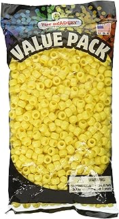 The Beadery 6 by 9mm Barrel Pony Bead, Yellow, 900-Pieces
