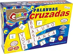 Carlu Brinquedos - Palavras Cruzadas Jogo Educativo da Lógica, 5+ Anos, 72 Peças , Multicolorido, 3013