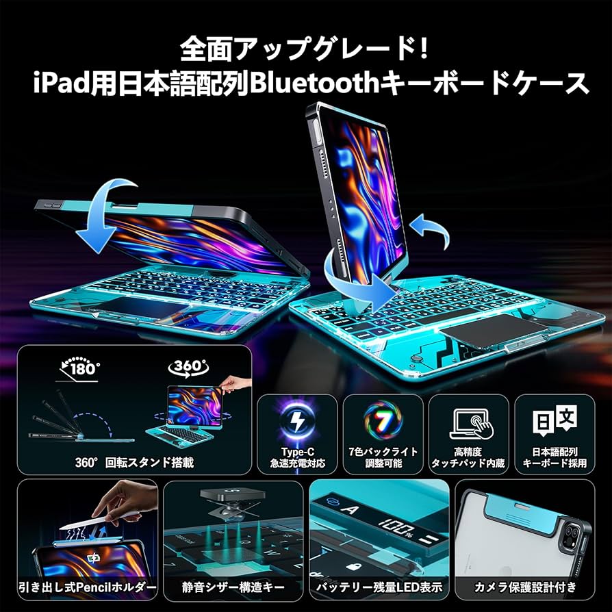 ✨マジックキーボード✨iPad Pro 11インチ M4 第7世代 360°回転 iPad マジックキーボード 360°回転タイプ – G.B.Z 株式会社