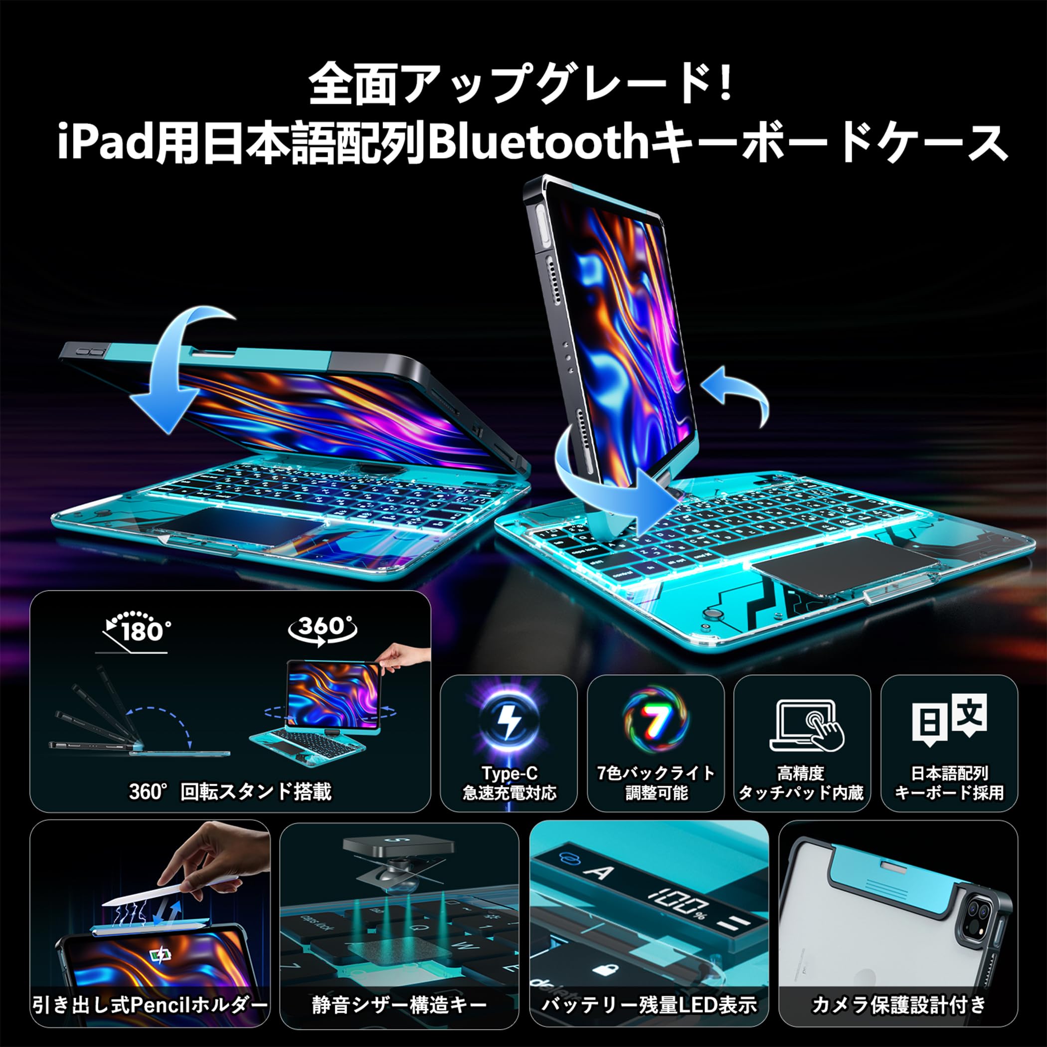 Amazon.co.jp: BJBT ipad Pro（M4/M5）11インチ 対応【360度回転式