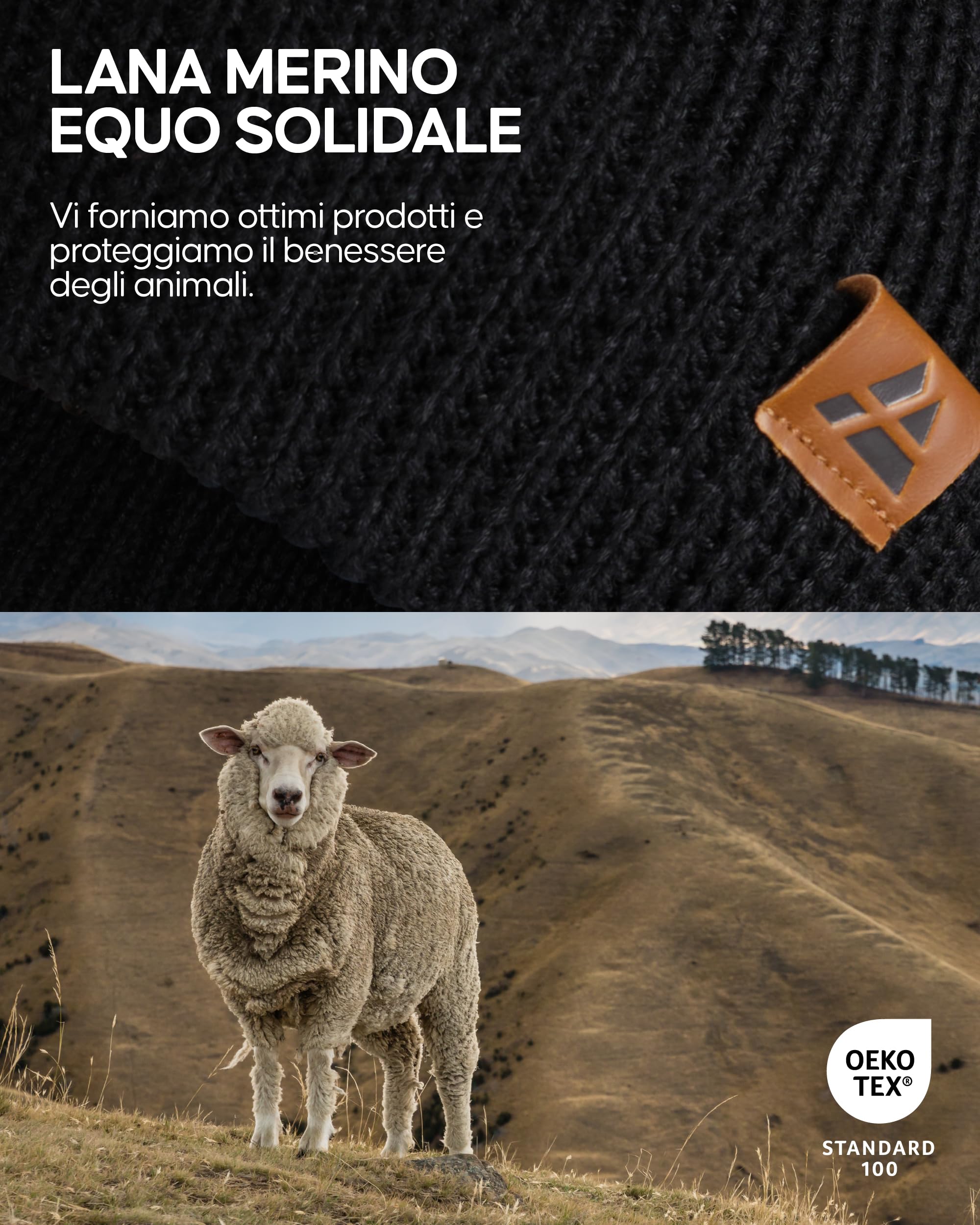 DANISH ENDURANCE Cappello Lana Merino, Berretto Beanie in Maglia Termica, da Uomo e Donna