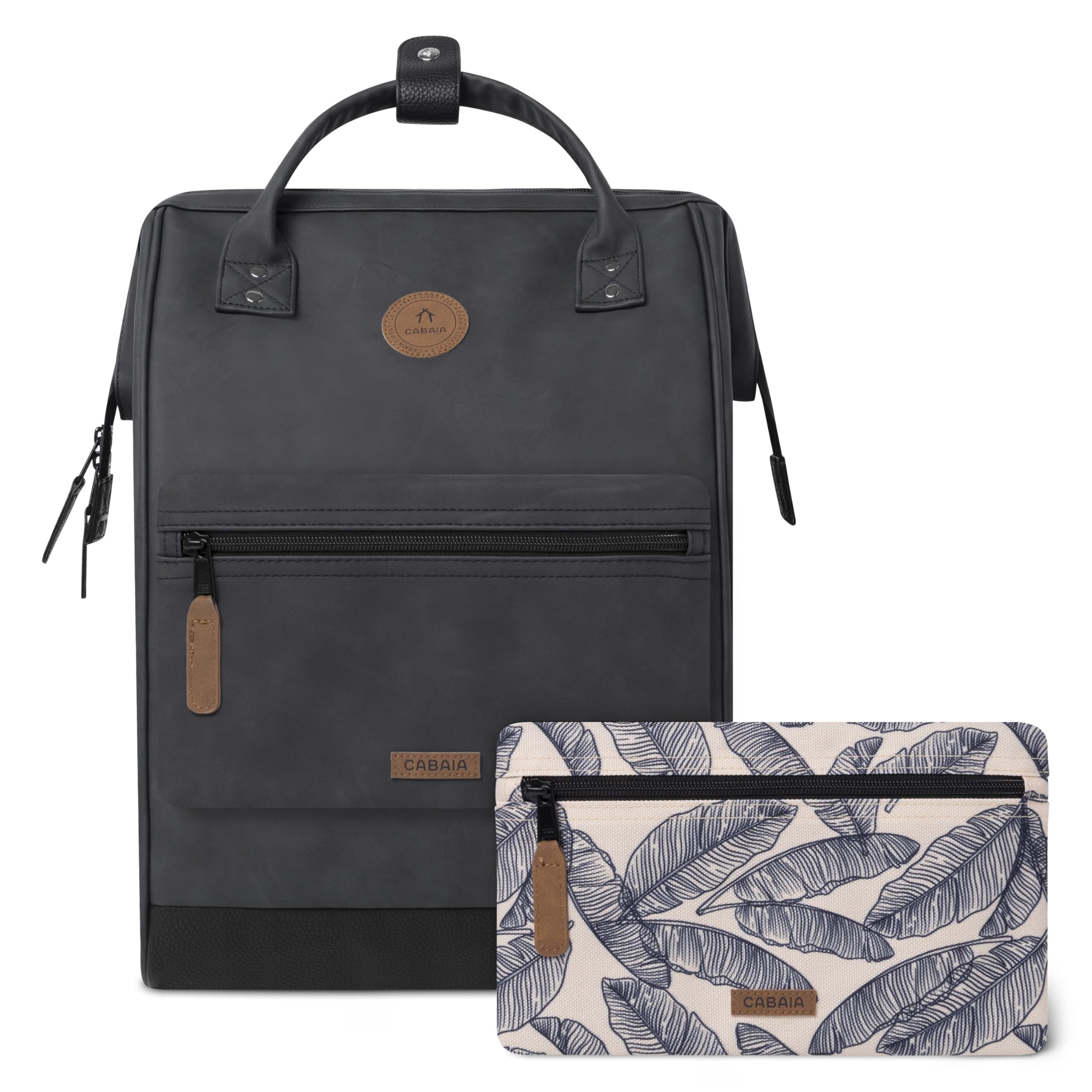 Cabaïa Mochila Impermeable - Sistema MOLLE y Diseño Moderno para Hombre y Mujer - Nylon Resistente, Comodidad Acolchonada - Ideal para Viajes, Escuela, Trabajo - Negro