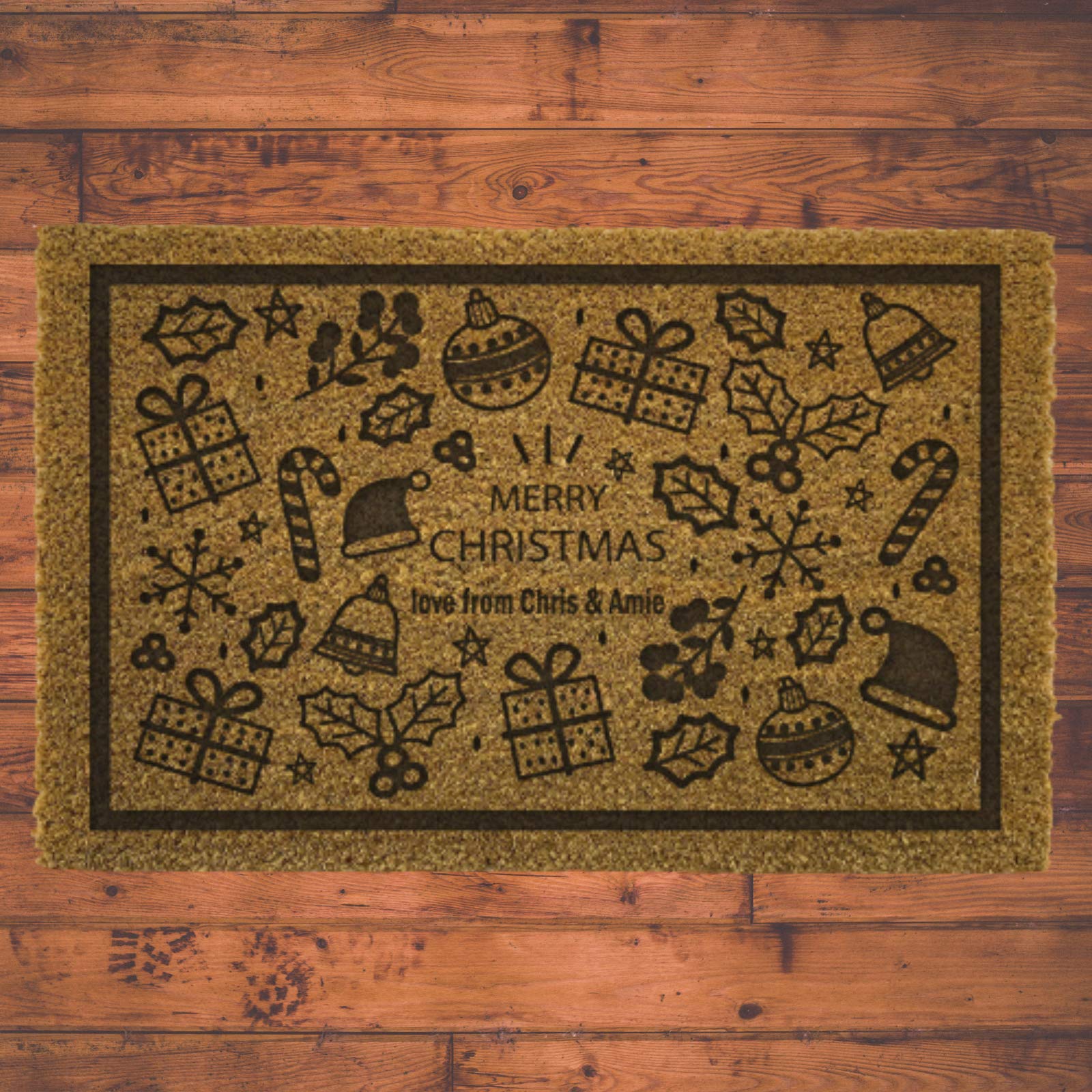 Be-Creative Paillasson personnalisé en fibre de coco / Paillasson de Noël / Paillasson de Noël – (Paillasson de Noël) JS1