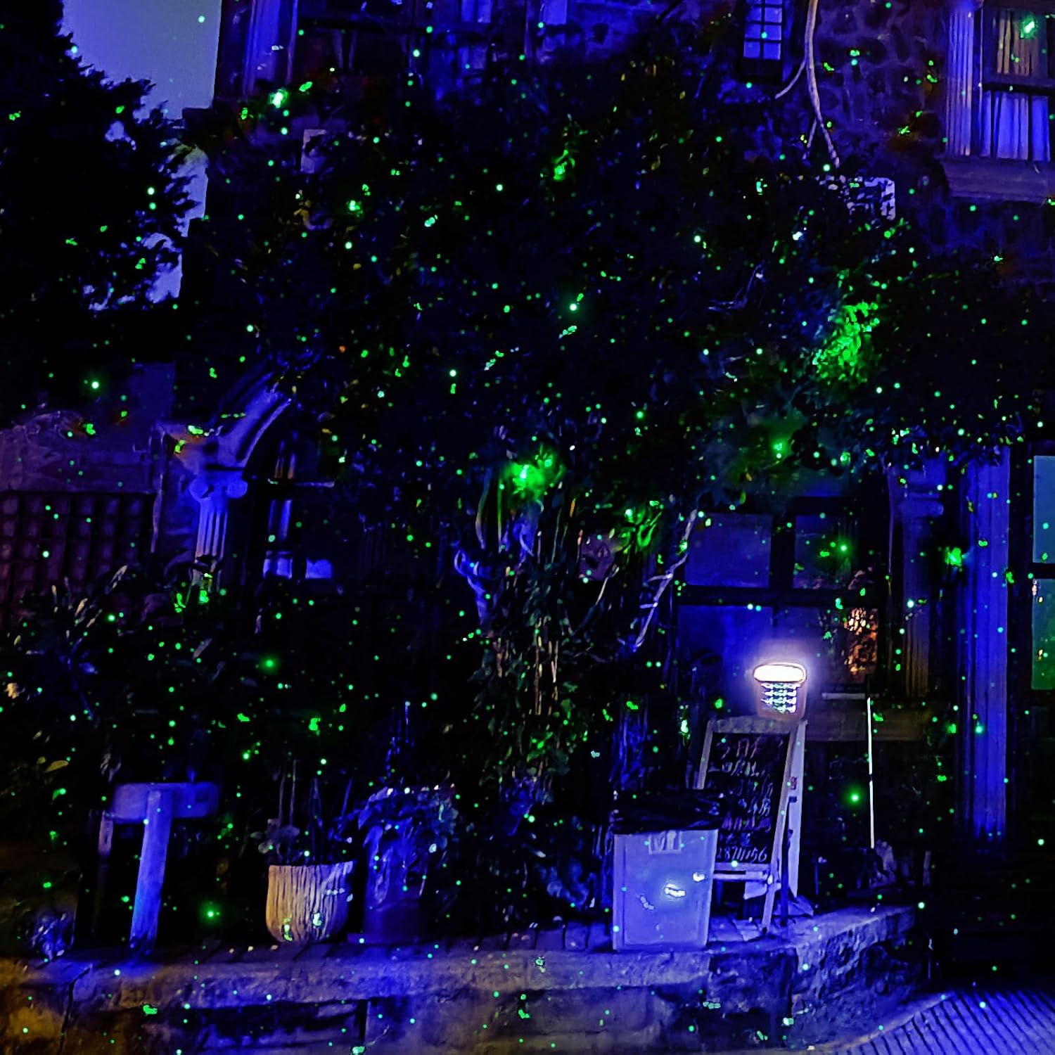 Firefly Garden Lights Laser Star Projector, Outdoor Decorative Lighting with Blue Nebula for Garden Indoor Outdoor