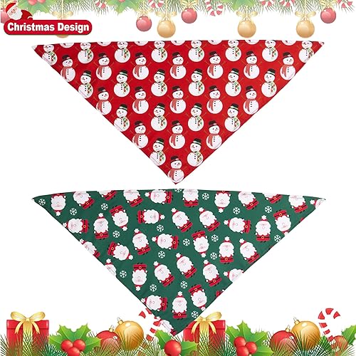 Miniatura 5 de ADOGGYGO Paquete de 4 pañuelos de Navidad para perro, bufanda triangular, baberos triangulares, accesorios de disfraz de Navidad para perros