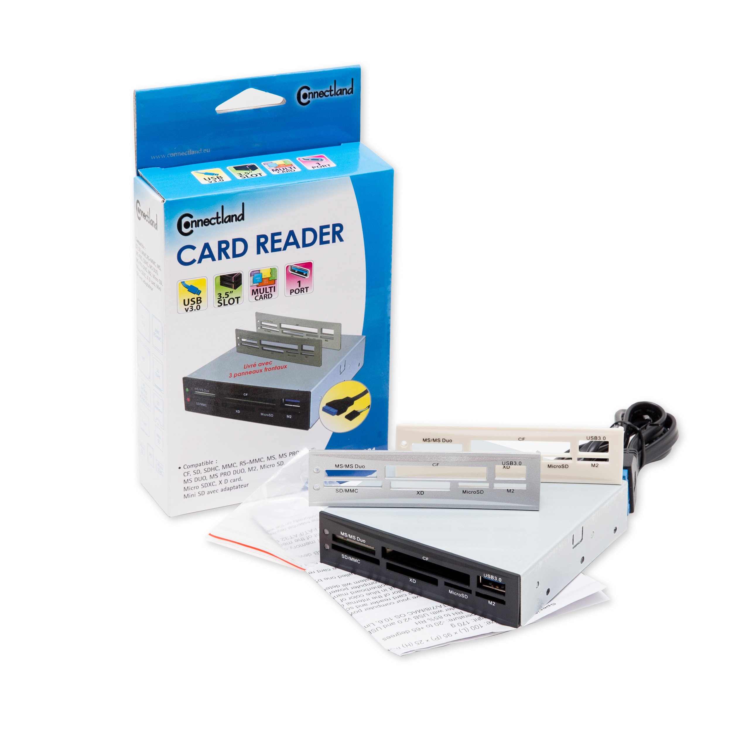 Lecteur de cartes mémoire Connectland – Multi‑formats – USB 2.0 – Neuf - Accessoires informatique
