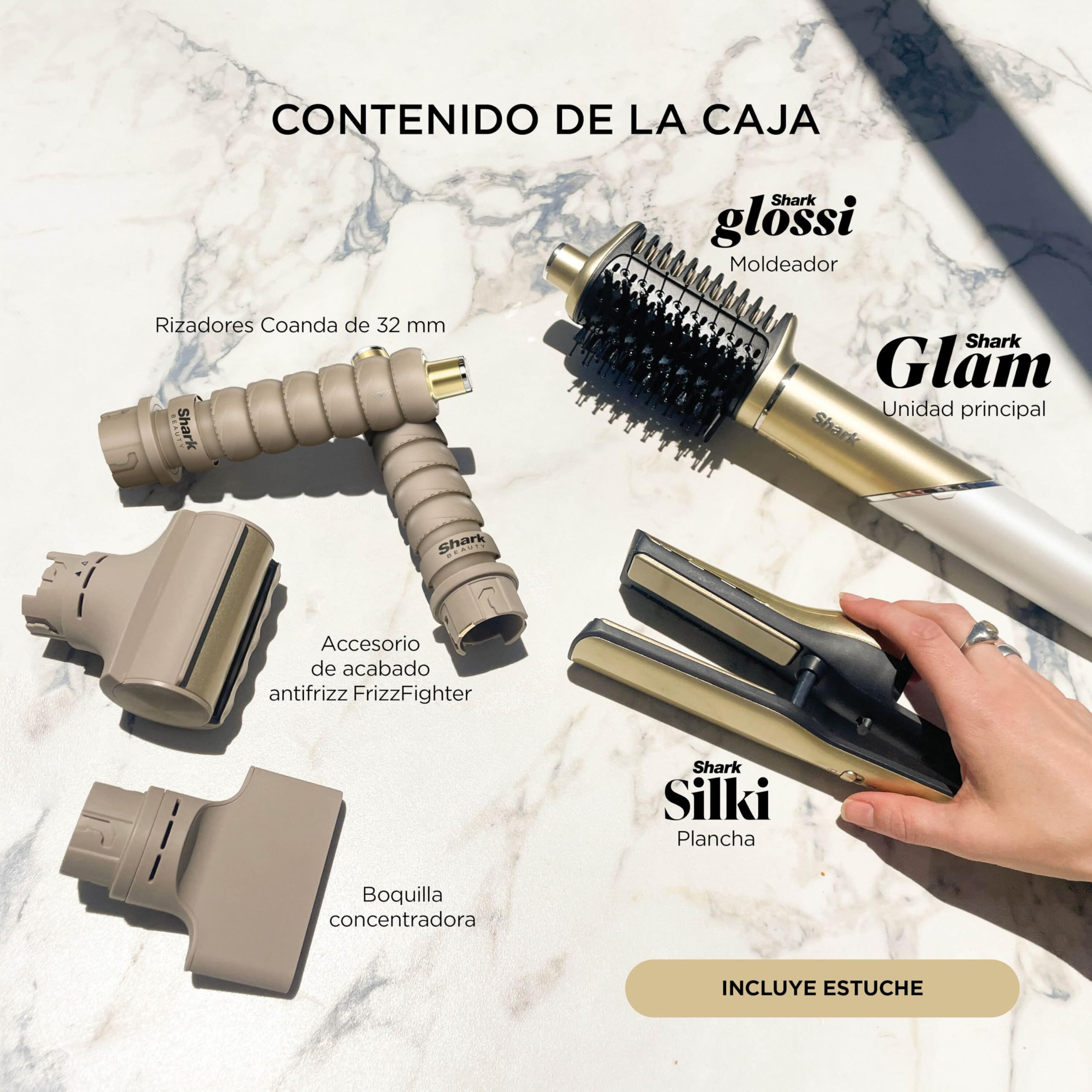 Shark Glam Multi-Styler Rizador Ondas Rizos Automático Difusor Concentrador Turbo Cepillo Aire Plancha