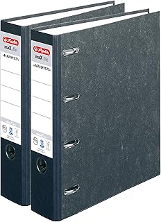 Herlitz Doppelordner maX.File Nature Twin, A4, 7 cm Rückenbreite, 2 x A5 quer, schwarz (2, Pappe)