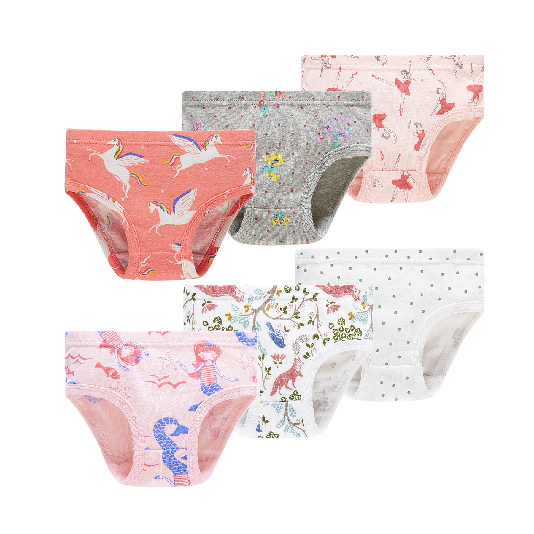 Winging Day Little Girls' Cotton Panties Baby Toddler Soft Underwear Multipack