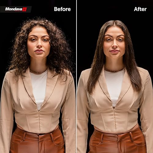 Miniatura 8 de Mondava- Alisador profesional de pelo de cerámica de turmalina Tecnología digital ajustable de doble voltaje alisa y estiliza el cabello salvaje por