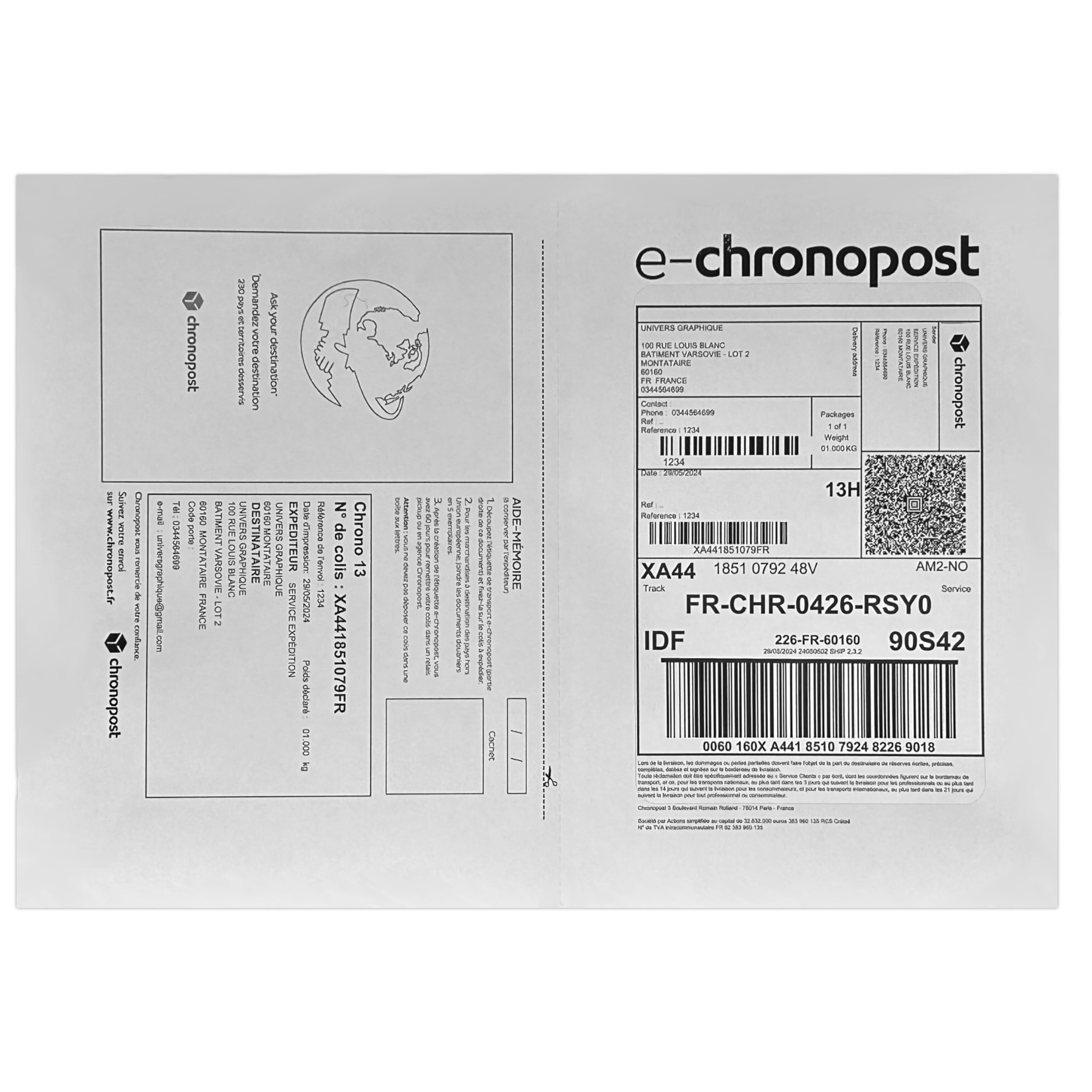 UniversGraphique, 1000 Etichette Adesive A5 su Fogli A4, Colore Bianco, 210 x 148.5 mm, Fogli 500, 2 Etichette per Foglio