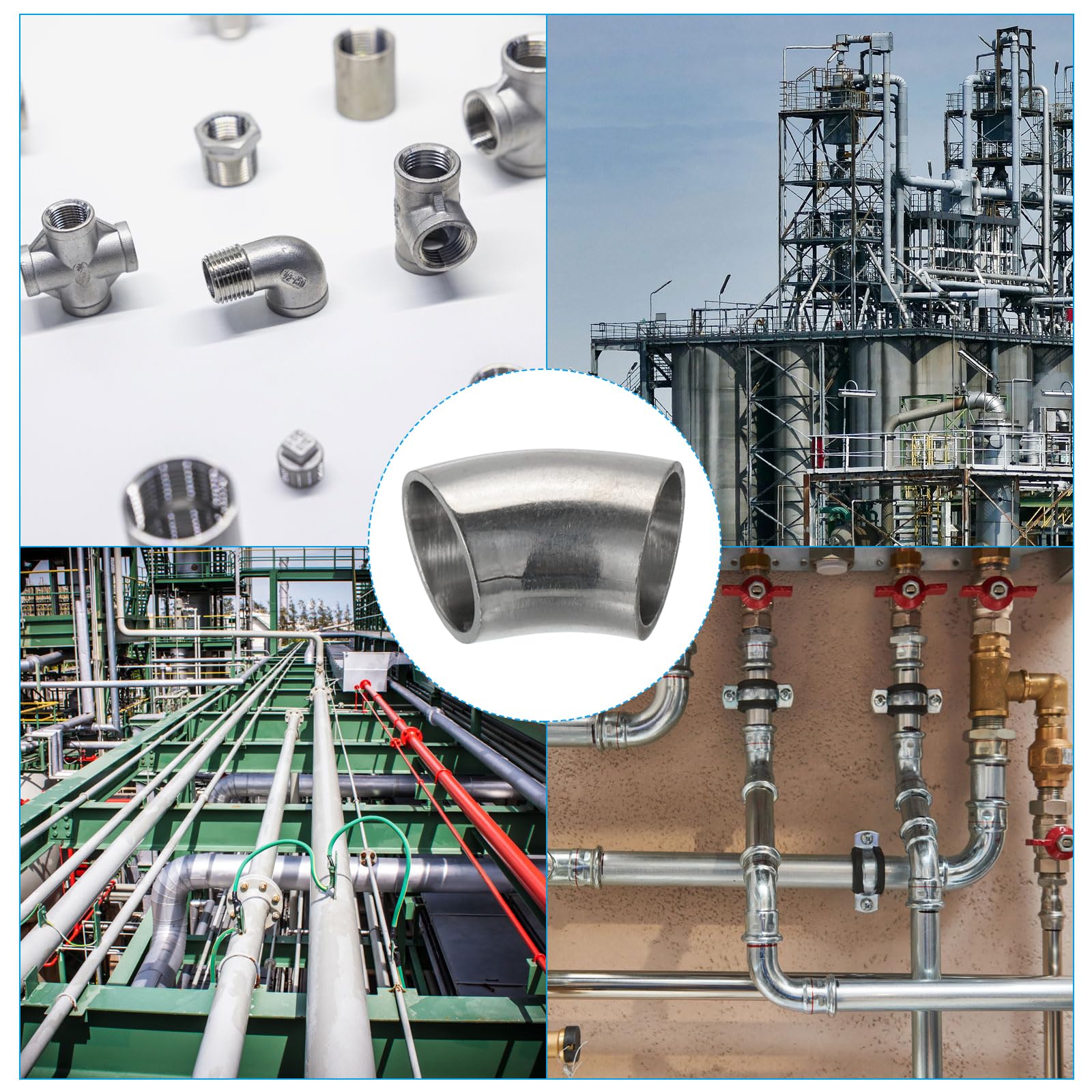 PATIKIL 2pcs Coude À 45 Degrés Mandriné, 70mm OD Acier Coude