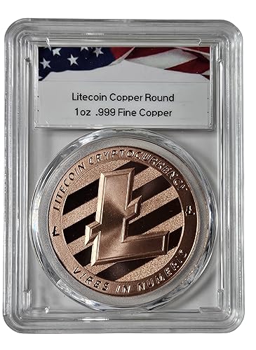 1 oz Pure .999 Copper Litecoin Round Challenge Coin Cryptocurrency