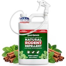 Peppermint Oil Spray for Rodents 128oz with Trigger Sprayer, Maximum Strength Ready to Use Peppermint Spray for Rodent, Mice, Squirrels Indoor, Outdoor & Car Engine Protection 128 oz Smart Grower