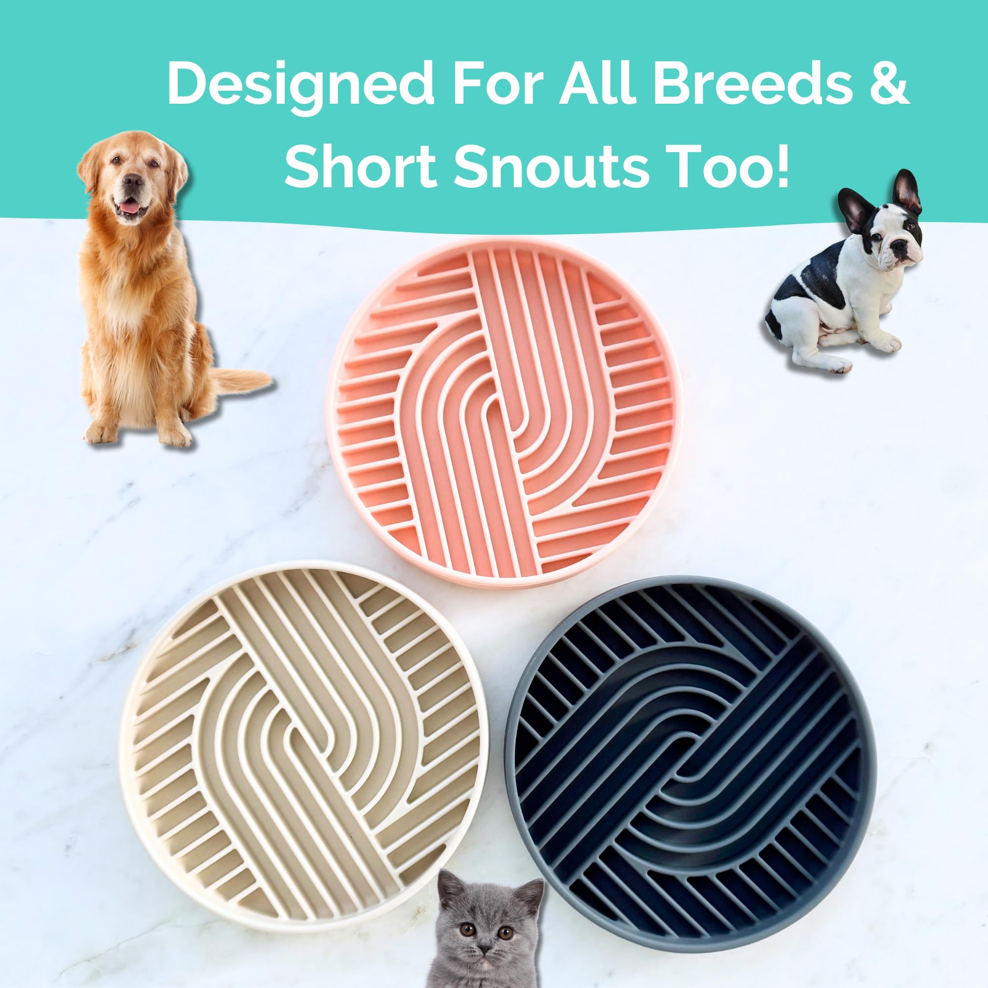 Ciotola in silicone beige per animali domestici
