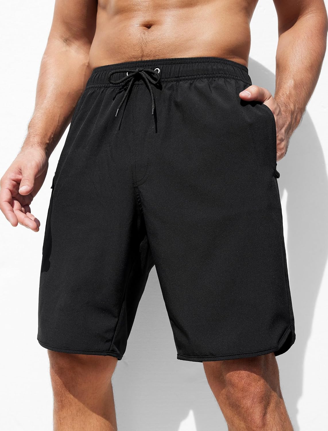 SILKWORLD Mens Swim Trunks with Compression Liner 9 Inch Long Bathing Suit 2 in 1 Beach Quick Dry Shorts with Pockets - Image 8