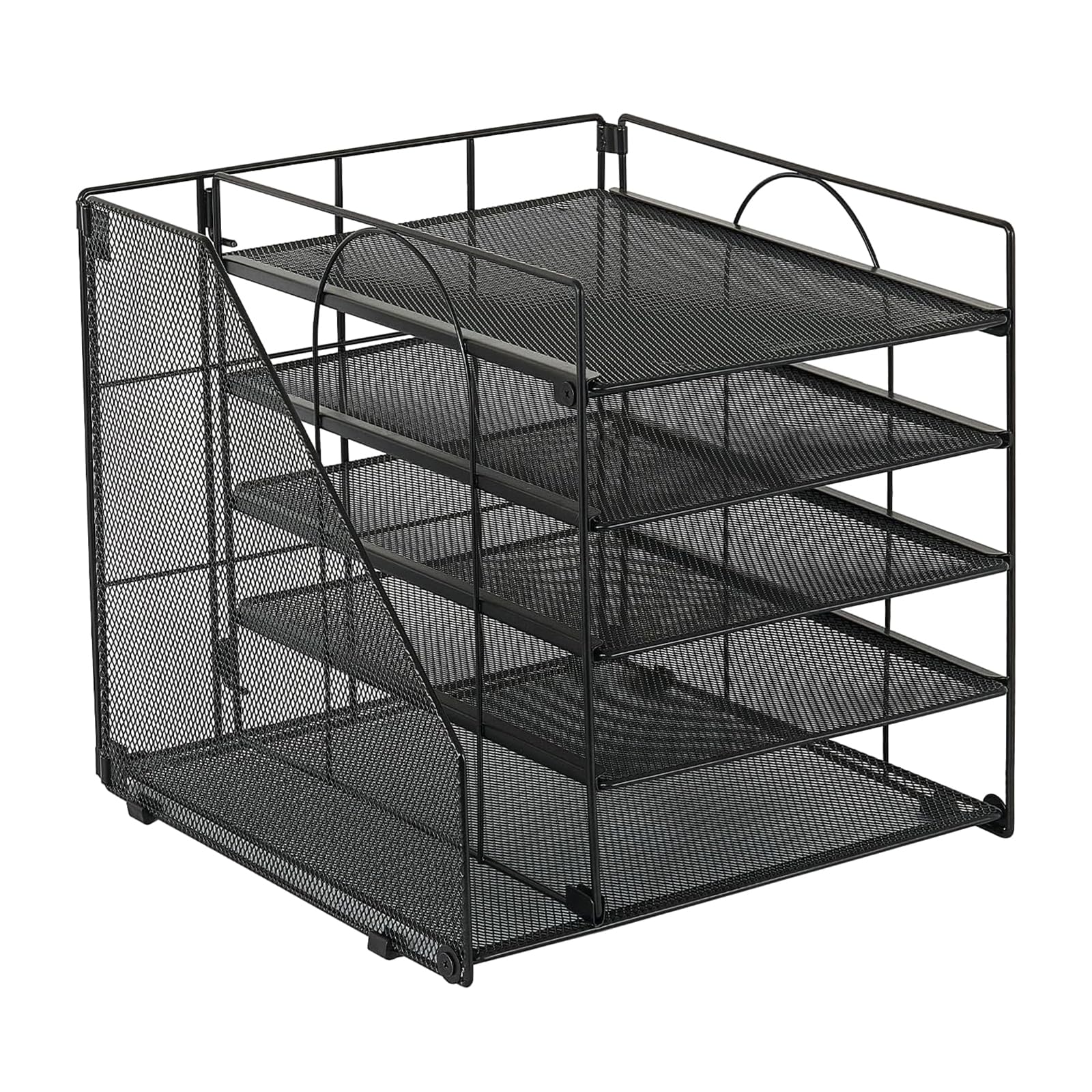 CRFFZ Multipurpose Document Organiser 5-Tiered Paper File Tray Document with Magazine Rack Desktop Multi Layer Storage Rack