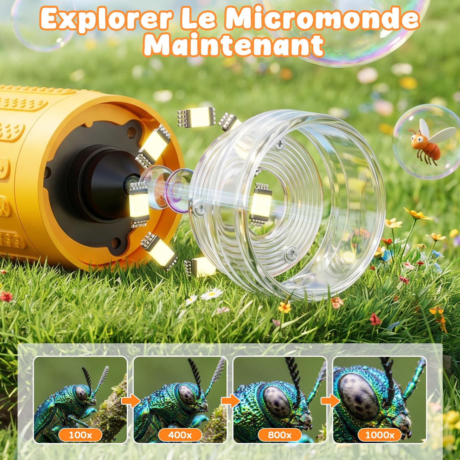 ASPOVEN Microscope Numérique Enfants 1000x, Microscope Portable Enfants avec écran HD de 3 Pouces, Fonction Photo et Compatible PC pour Jardin, Forêt et Activités en Plein Air (Violet ASPOVEN Microscope Numérique Enfants 1000x, Microscope Portable Enfants avec écran HD de 3 Pouces, Fonction Photo et Compatible PC pour Jardin, Forêt et Activités en Plein Air (Violet