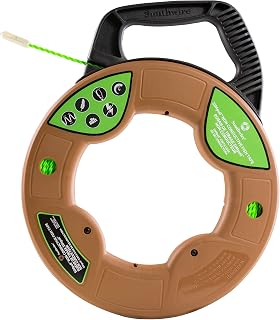 Southwire Tools & Equipment FTSP45-125NCT Simpull Electrical Fish Tape with Non-Conductive Tip, Large Case, 4.5mm x 125 Feet
