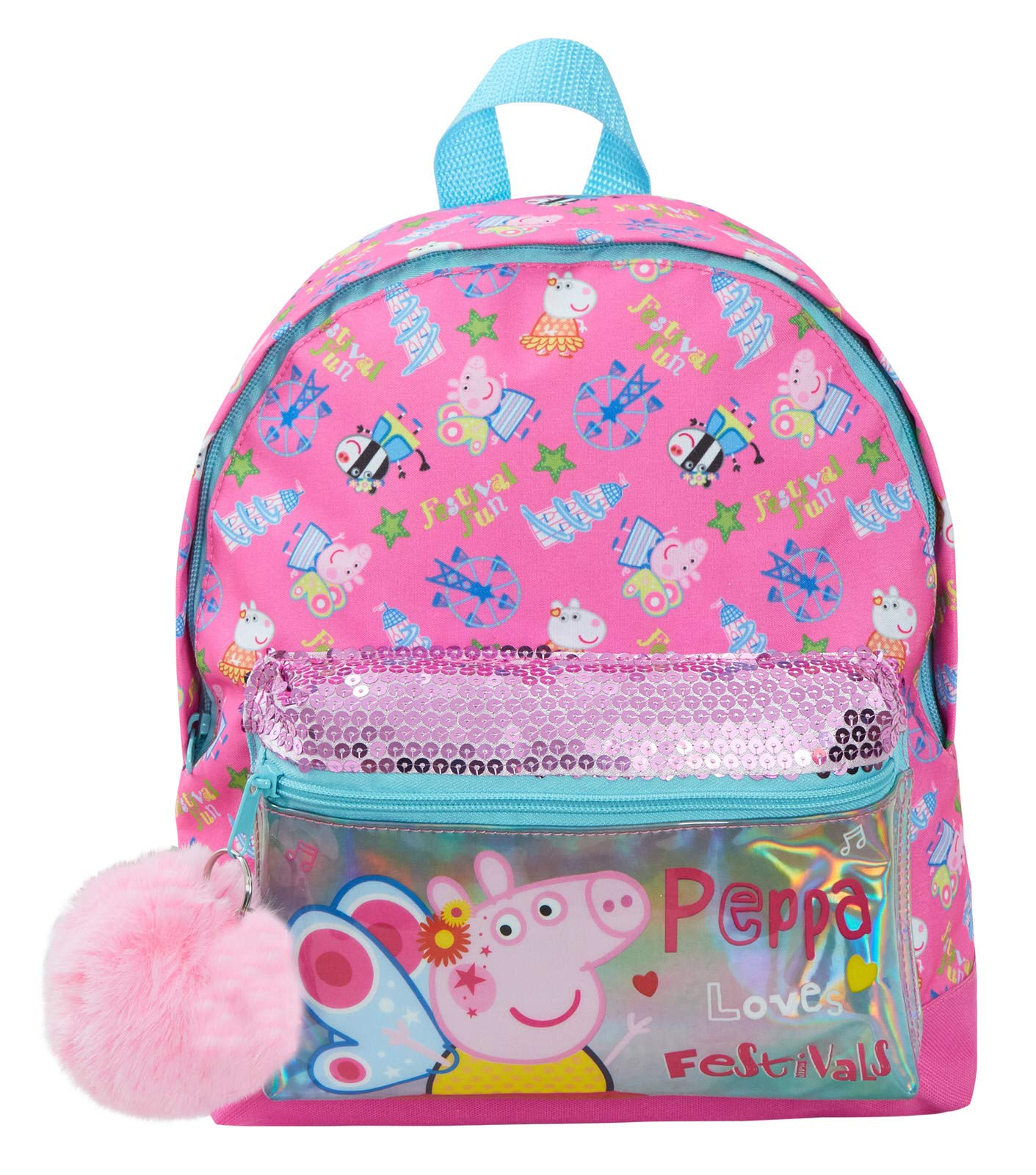Sac à Dos Peppa Pig Luxe Sequin Sac à Dos Fille Rose École Sac à déjeuner pour Tout-Petits