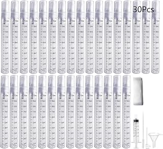 30Pcs 10ml Perfume Atomizer with Scale & Filling Tools, Portable Refillable Clear Glass Mini Sprayer Bottle for Perfume, Fine Mist Fragrance Atomizer for Travel, Party & Everyday Use