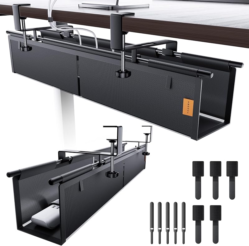 27" No Drill Under Desk Cable Management Tray (Black)