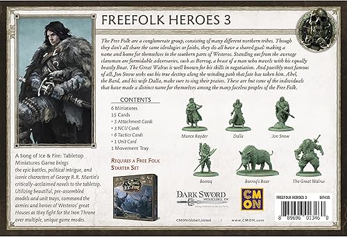 Miniatura 3 de CMON Juego de miniaturas de mesa A Song of Ice and Fire Free Folk Heroes III, Champions of The Wild North, juego de estrategia para adultos, mayores