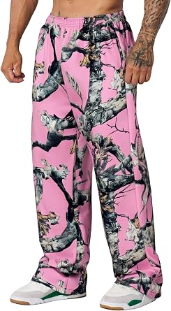DIOTSR Mens Baggy Pants Athletic Graphic Print Joggers Workout Streetwear Sweatpants with Pockets