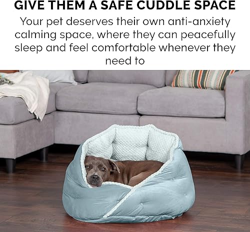 Miniatura 9 de Furhaven cama para mascotas, para gatos y perros pequeños, cama relajante y envolvente con pelo de visón afelpado y aterciopelado, lavable,