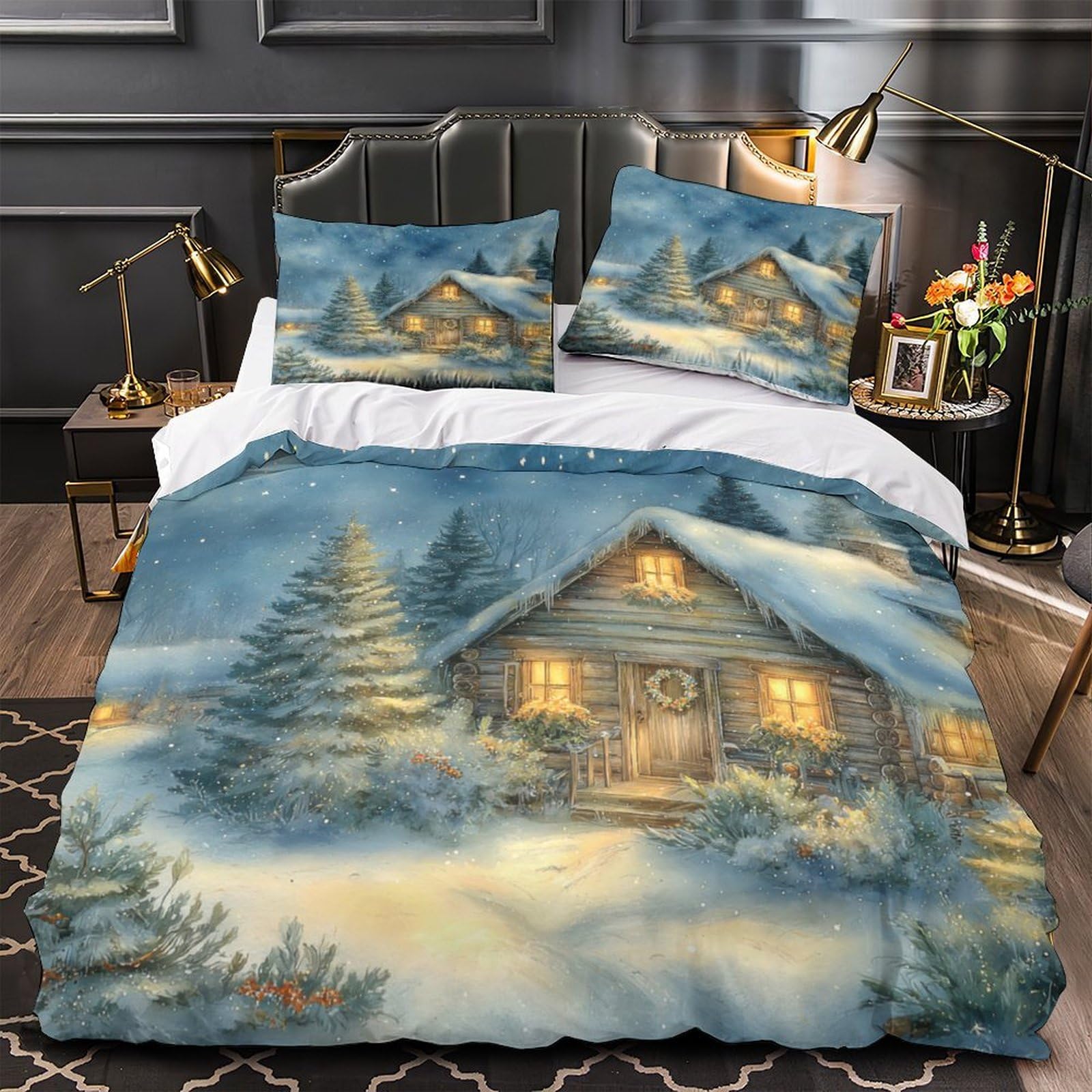 Housse de Couette Motif Vache en Impression 3D Haute Définition en Microfibre