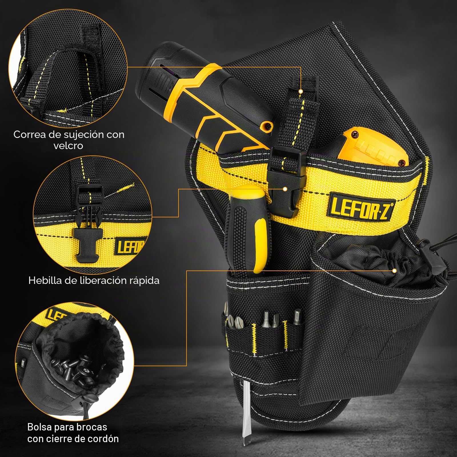 Drill Holster,Heavy-Duty Impact Holster for Tool Belt,Drill Holder,Drill Pouch Fits Most Drills