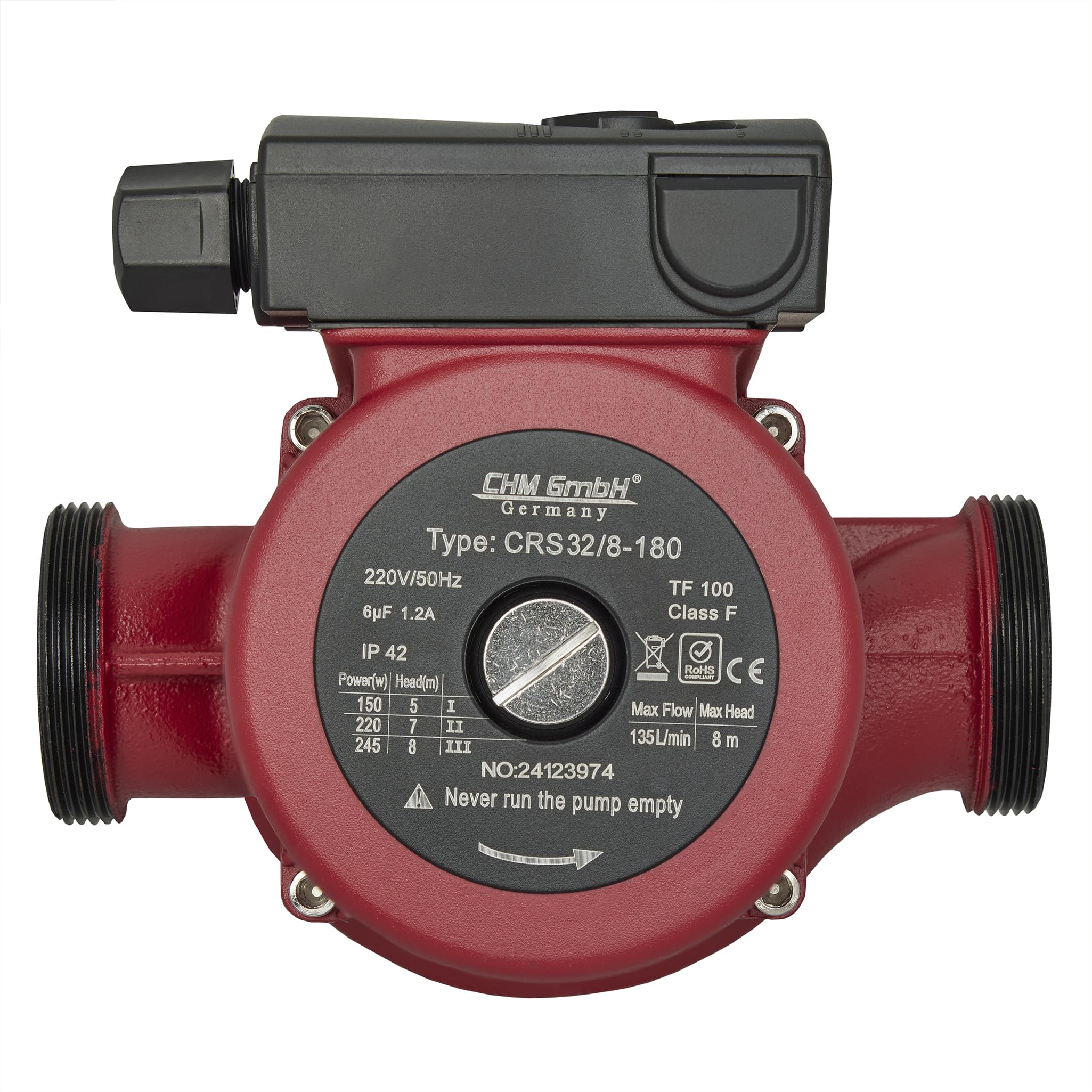 Pompe de circulation à 3 vitesses CRS32/80-180 de CHM GmbH®.