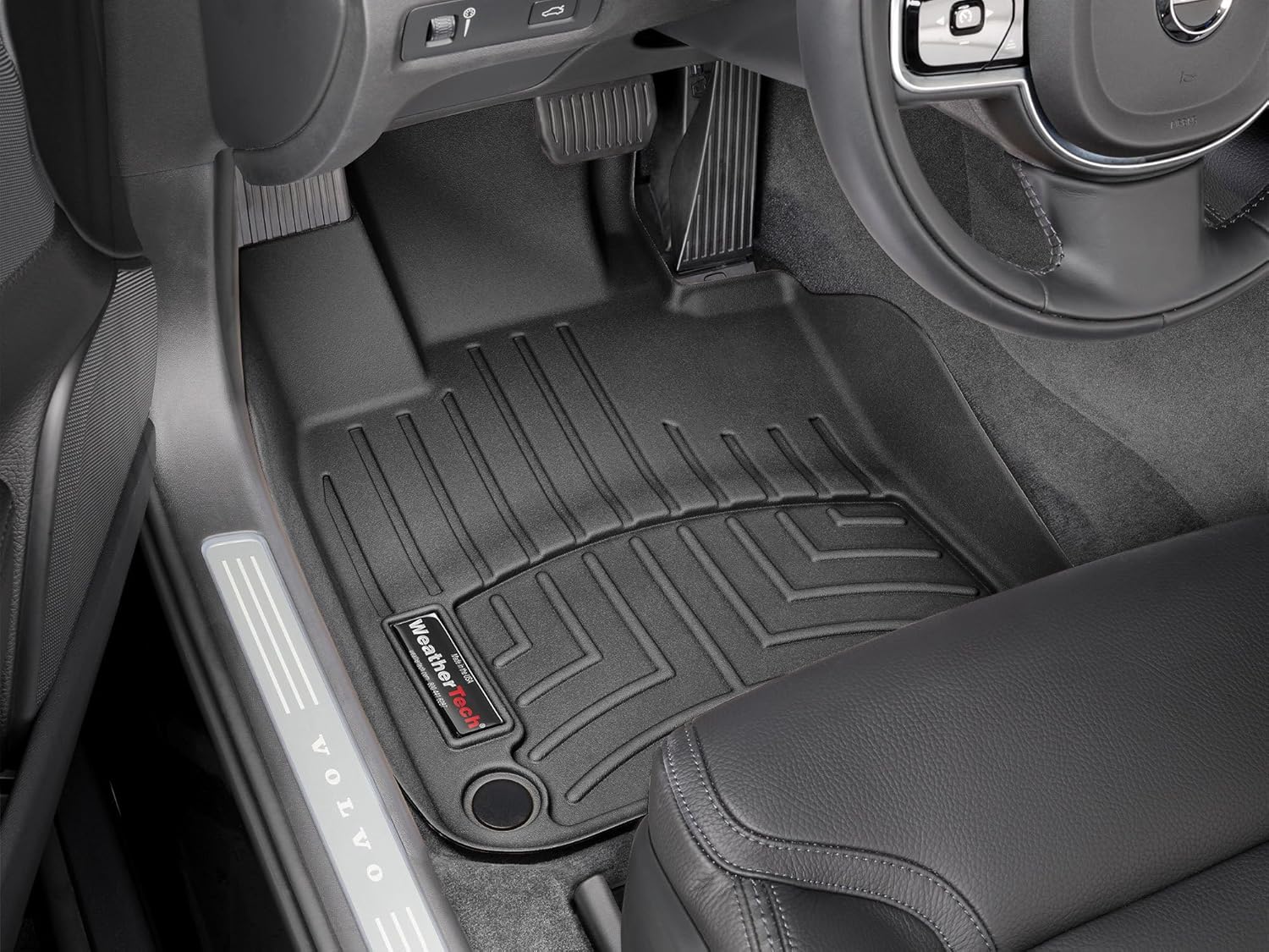 WeatherTech Custom Fit FloorLiners for Volvo V90, V90 Cross Country, S90-1st Row (4410181), Black