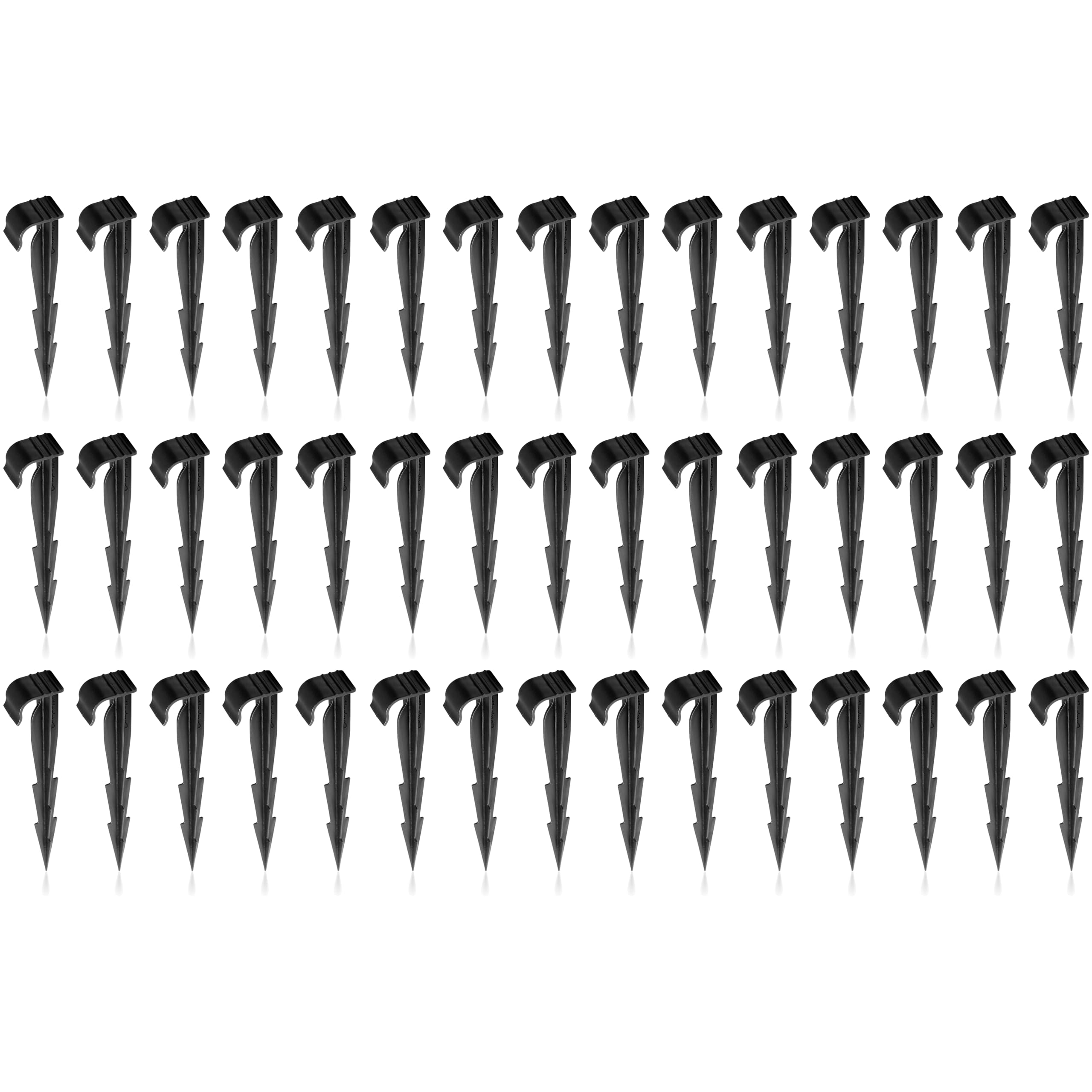 Garden Pegs - Pack of 50 WaterPEG 6.3" Ground Securing Pegs for Drip Irrigation Line System, Ground Stakes Anchors for Porous Soaker Hose Leaky Weeping Pipe - Strong and Secure Hold
