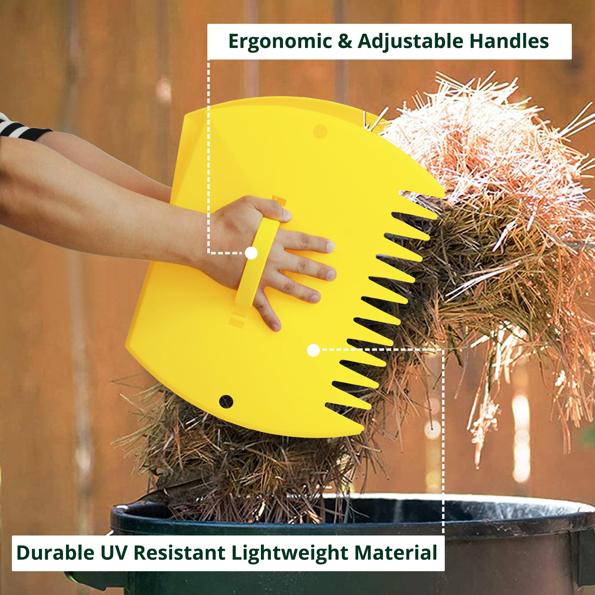 GardenHOME Raccogli Foglie 2 Pezzi Grandi Raccogli Foglie da Giardino, Erba e Rimasugli di Terra, Rastrello per Foglie,Facili e Veloci da Usare