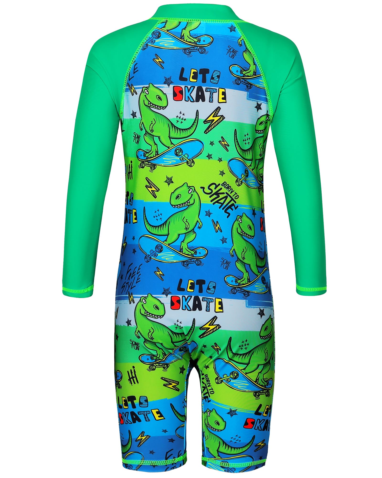 HUAANIUE Garçons Enfants Maillot de Bain 1 Pièce Anti-UV UPF 50+ Enfants Garçons Costume de Bain zippé à Manches Longues 2-14 Ans
